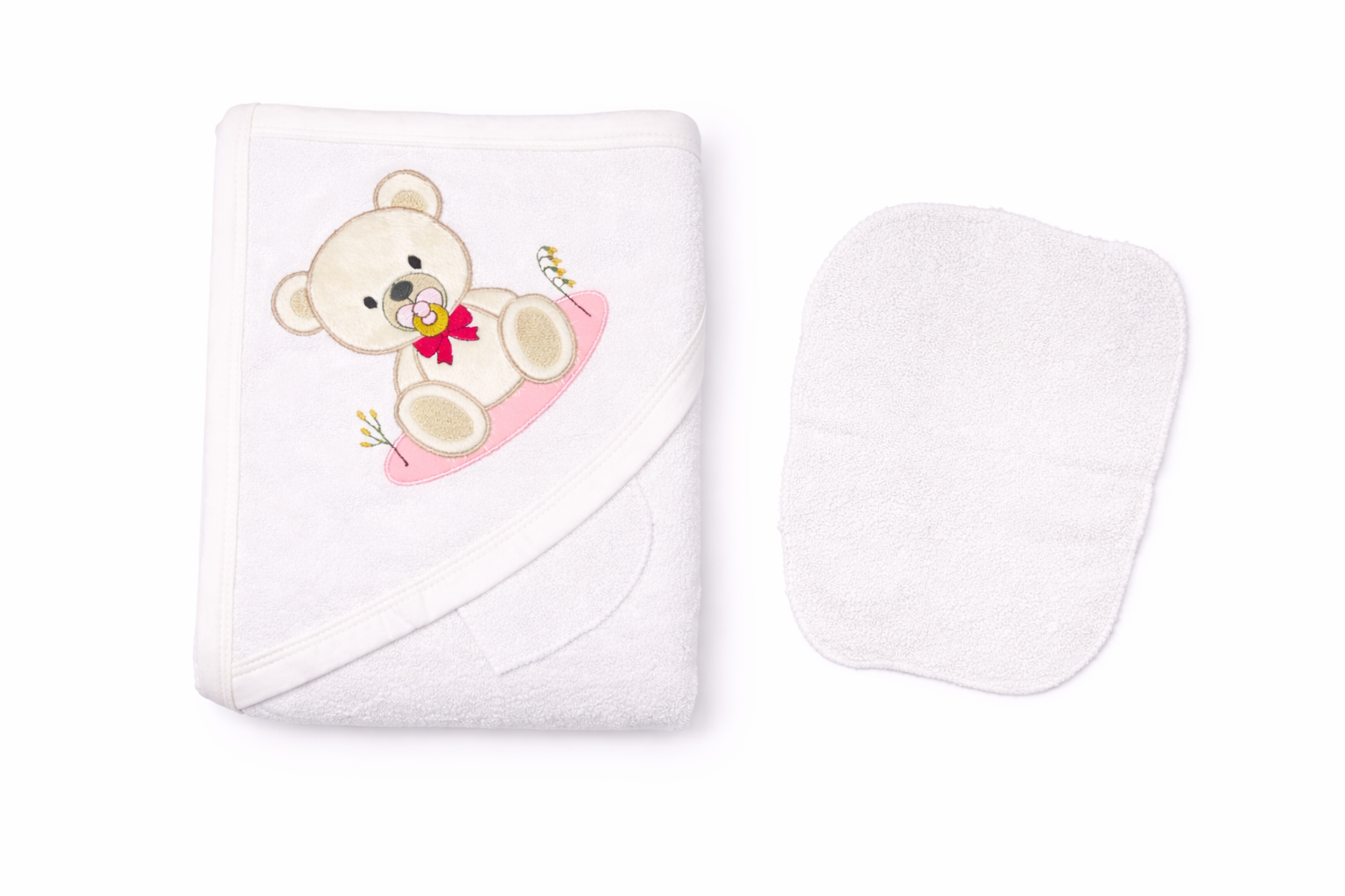 Set Prosop de Baie cu Glugă pentru Copii - Ursuleț