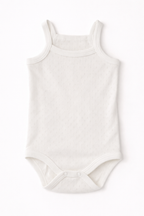 Body cu Bretele Tip Maiou - Alb 68 cm - 80 cm
