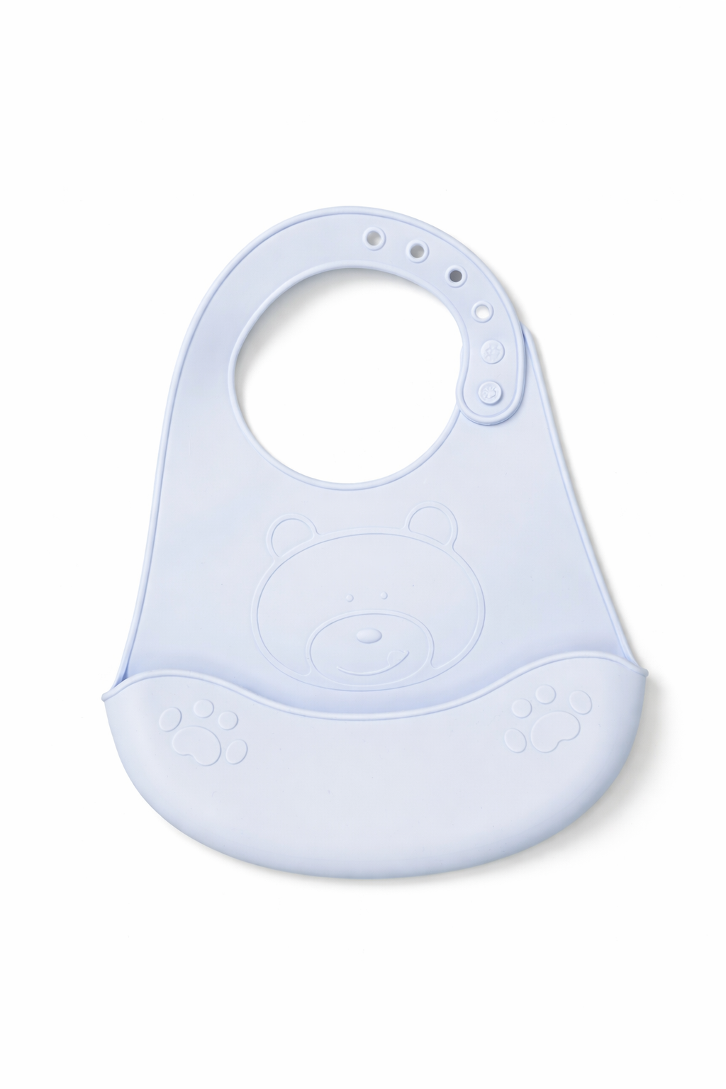 Set Bavetă + Linguriță din 100% Silicon pentru Bebeluși 6+ luni - Albastru Lavandă