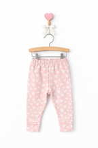 Set 3 piese fetite – pantaloni cu inimioare, bluză „Sweet Heart” si vestă pufoasă 3-9 luni