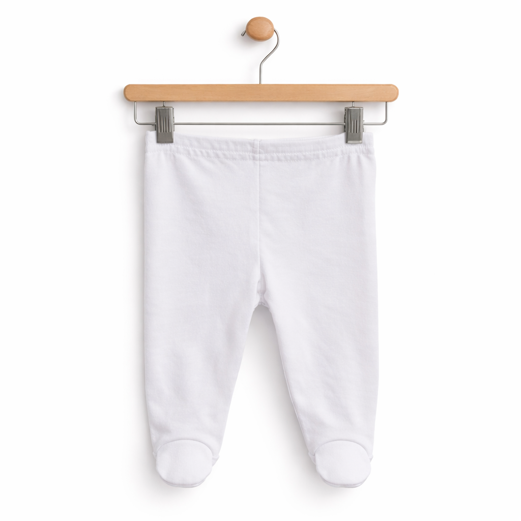 Set 3 Piese Nou Nascuti Alb - Bluzita, Pantaloni, Caciulita - Fabricat in Romania 56 cm