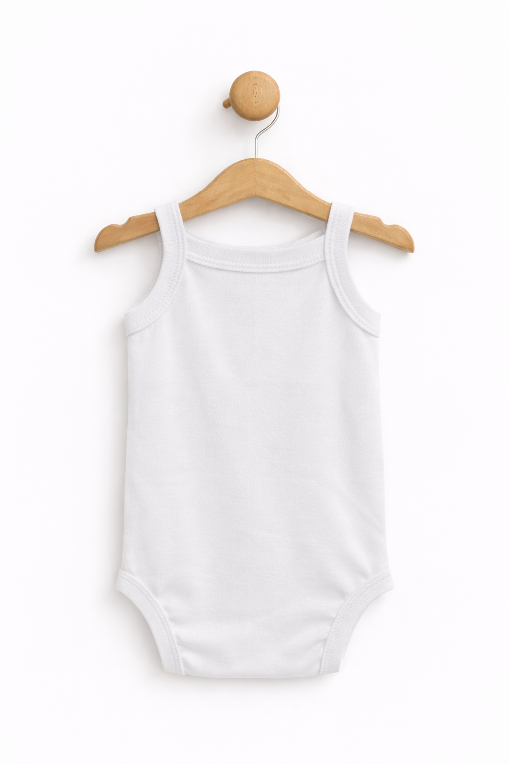 Body Alb cu Bretele - 100% Bumbac Fabricat în România