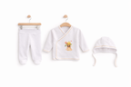 Set 3 Piese Nou Nascuti - Bluzita, Pantaloni, Caciulita - Fabricate in Romania