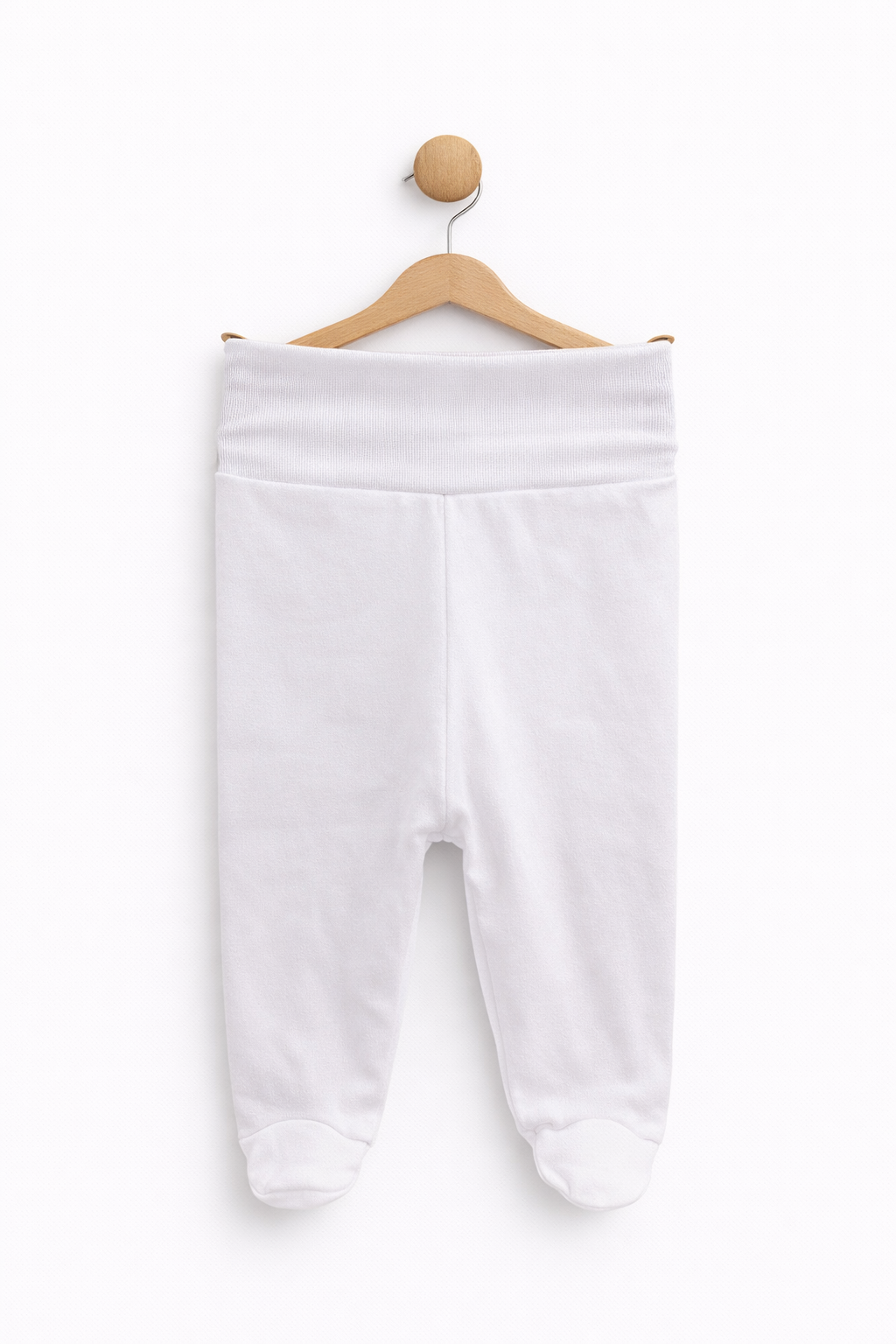 Pantalonasi Albi Bebelusi cu Botosei 100% Bumbac - Fabricati in Romania