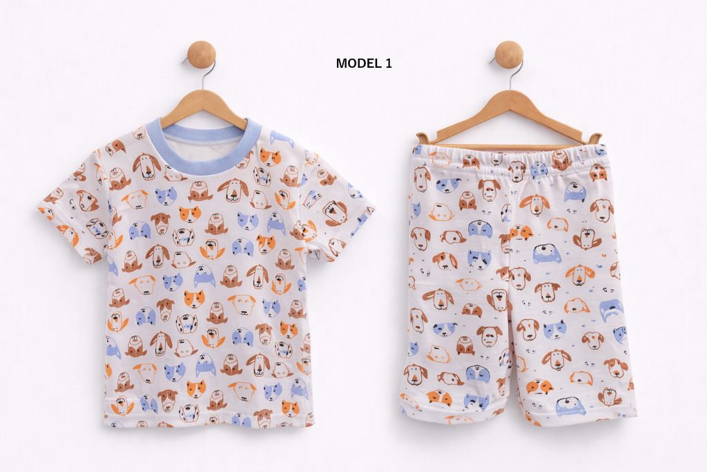 Pijamale de Vara 100%Bumbac -  Fabricat in Romania - 6 luni - 3 ani