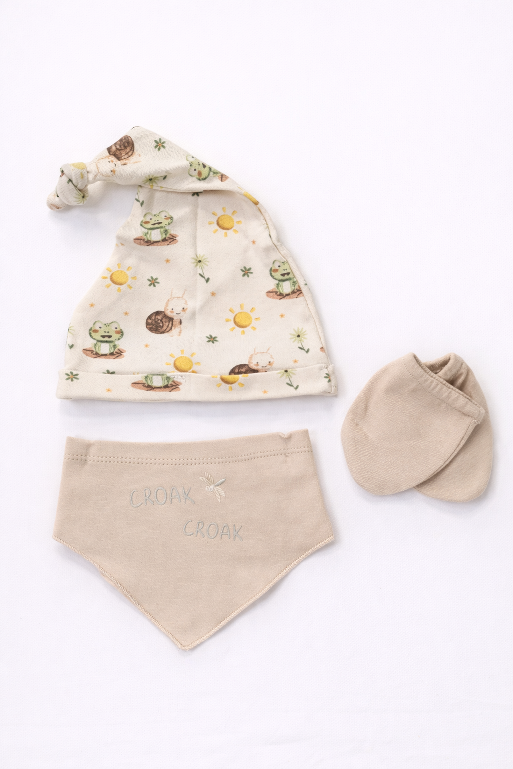 Set 5 piese pentru bebeluși 0-3 luni - 100% Bumbac - Bej