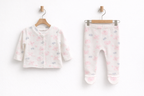 Set 5 Piese Nou Nascuti - Bluzita, Pantaloni, Manusi, Caciulita, Bavetica 50 cm - 62 cm
