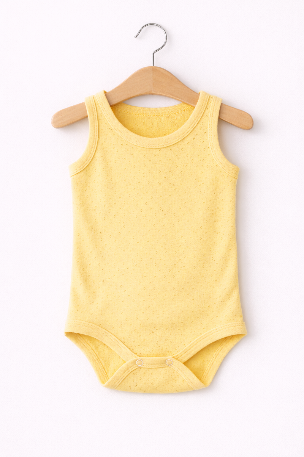 Body Fara Maneci cu Textura Pointelle - Galben 1-4 ani