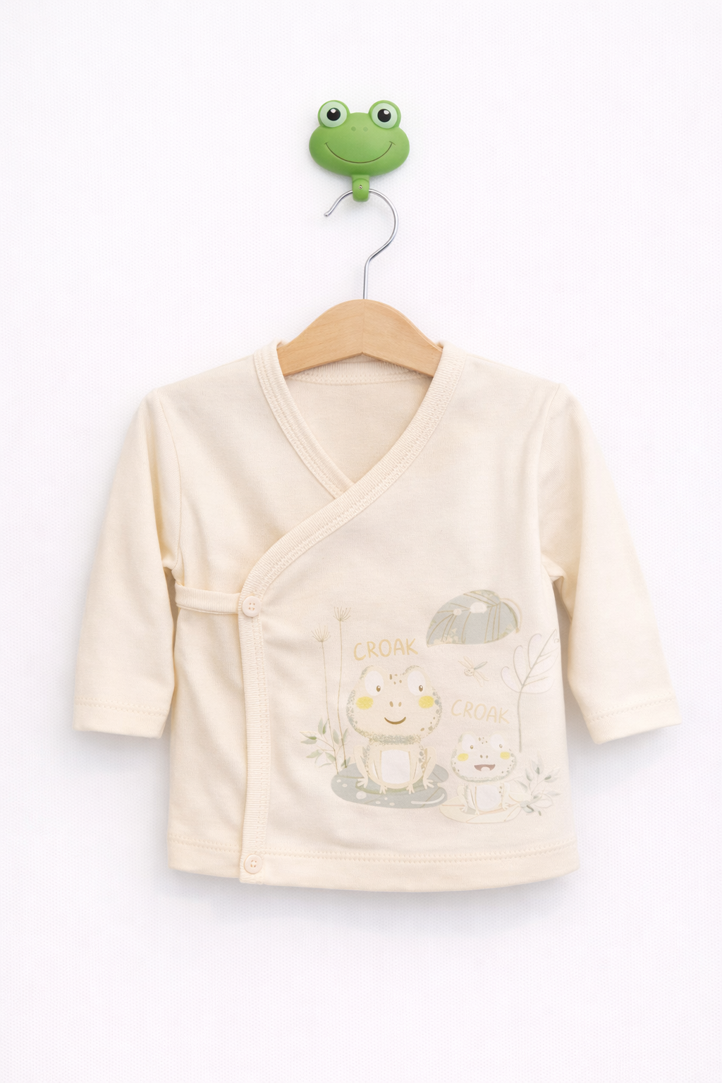Set 5 piese pentru bebeluși 0-3 luni - 100% Bumbac - croak Crem