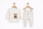 Set 5 Piese Nou Nascuti - Bluzita, Pantaloni, Manusi, Caciulita, Bavetica 50 cm - 62 cm