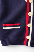 Pulover Premium cu Aplicație Ursuleț - Blue-Navy 80 cm - 120 cm