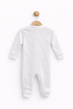 Salopeta Alba Nou-Nascuti 100% Bumbac - Fabricata in Romania