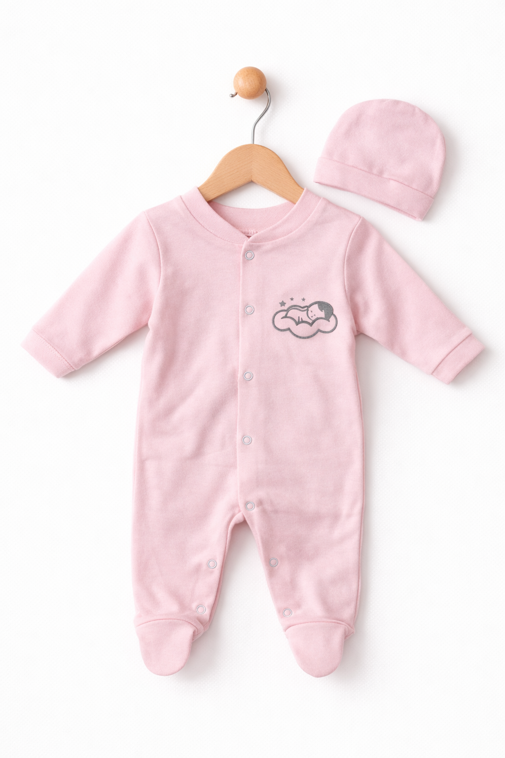 Set Salopetă și Căciuliță Unisex - Multicolor Bebe Nuage - 62 cm