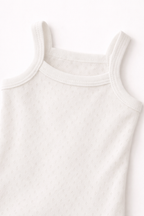 Body cu Bretele Tip Maiou - Alb 68 cm - 80 cm