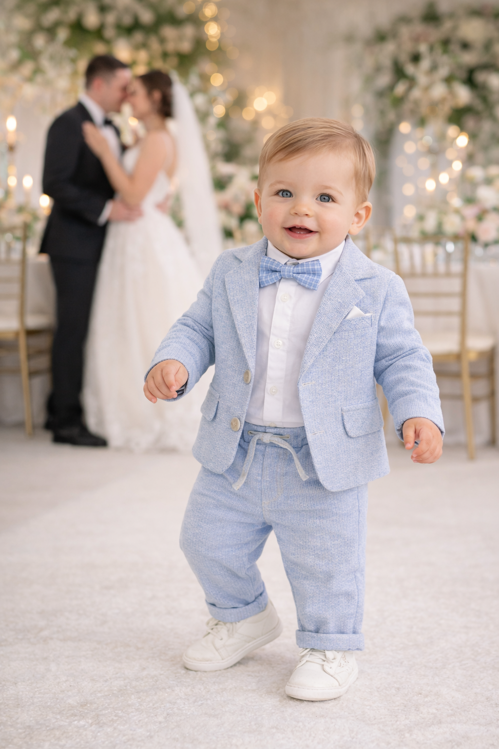 A. Costum Noblesse Baby Blue – Set 5 Piese Băieți Evenimente