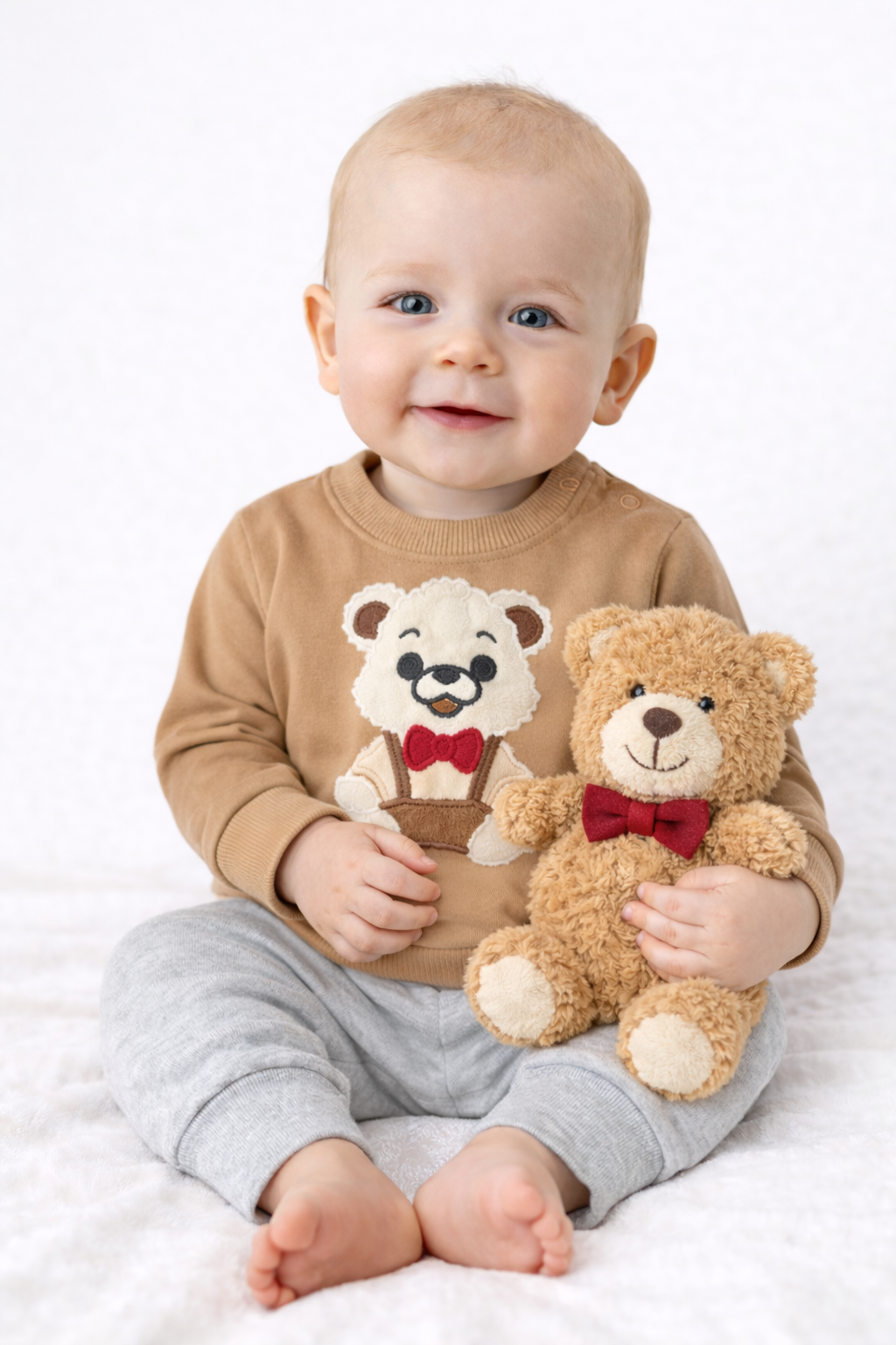 Set 2 piese băieți 1-12 luni– bluză și pantaloni, 100% bumbac