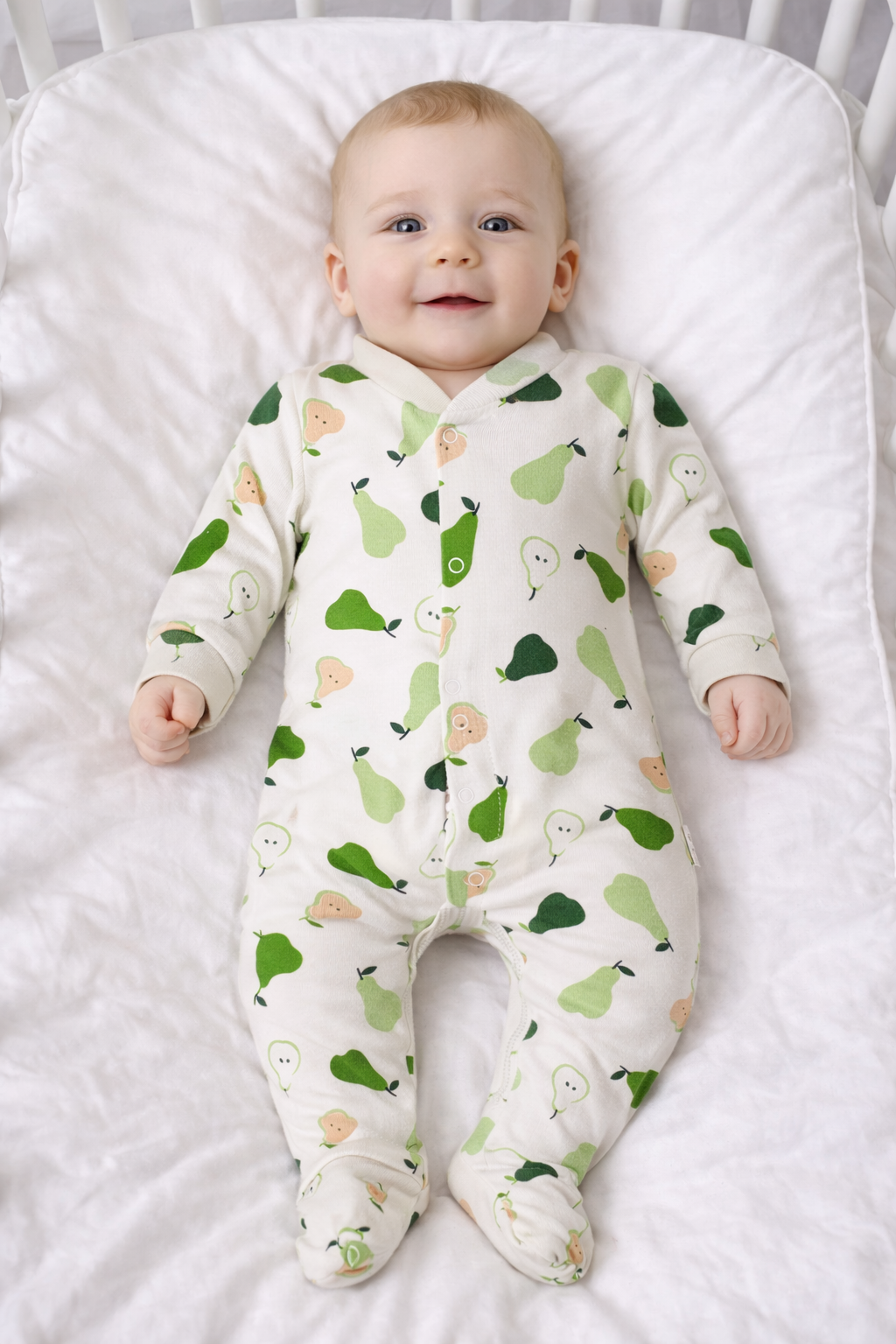 Salopetă Bebe 1-9 luni, cu Pere - Bumbac 100%