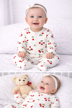 Salopetă Bebe 1-9 luni, cu Cirese - Bumbac 100%