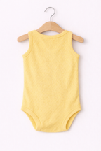 Body Fara Maneci cu Textura Pointelle - Galben 1-4 ani