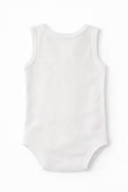 Body Fara Maneci cu Textura Pointelle - Alb 62 cm - 80 cm