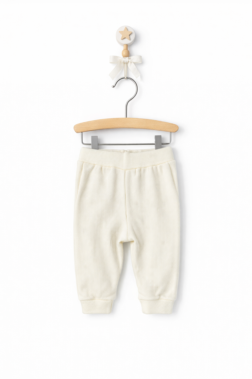 Set 2 piese pentru fetite/baieti – Crem, model Ursulet 3-12 luni