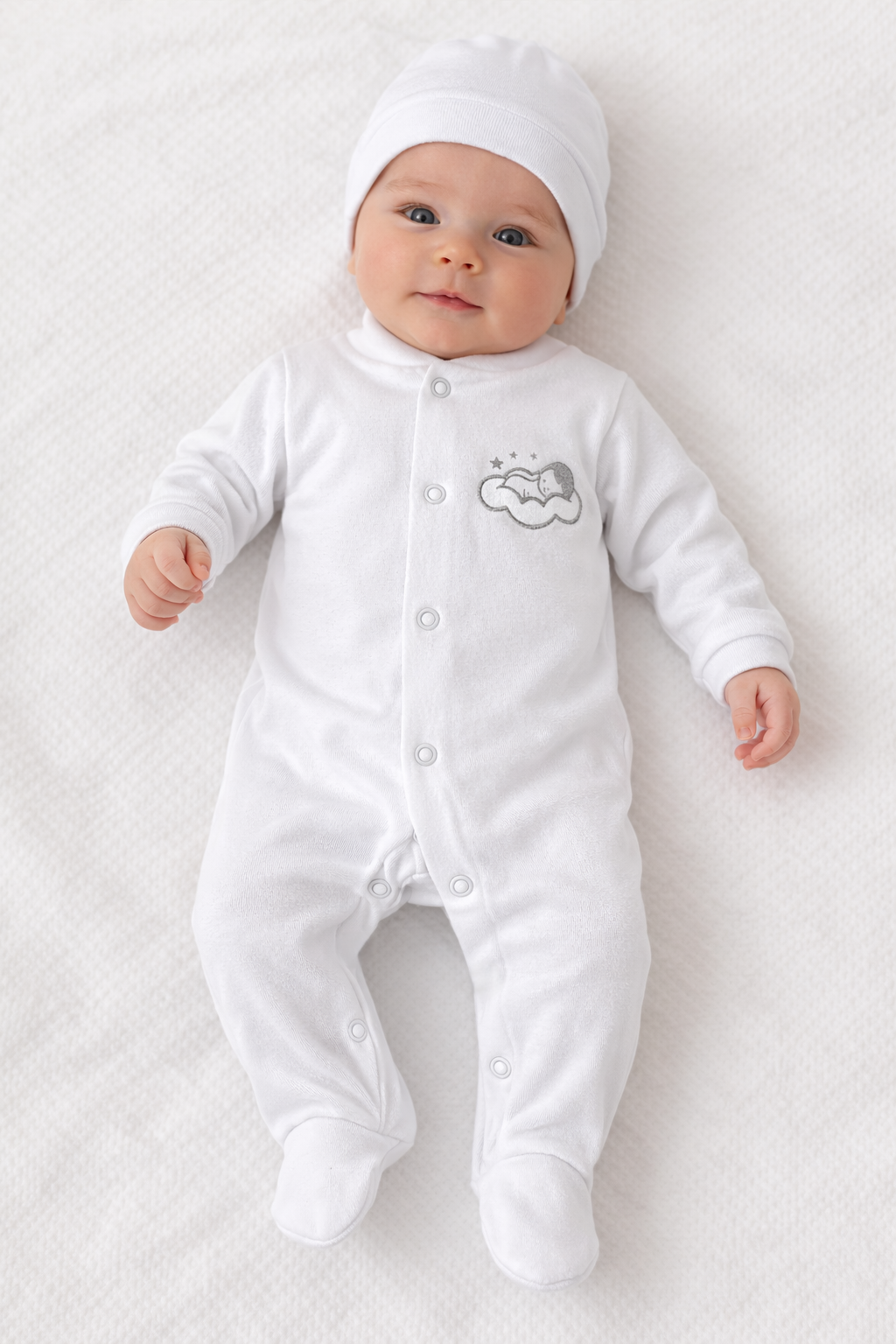 Set Salopetă și Căciuliță Unisex - Multicolor Bebe Nuage - 62 cm