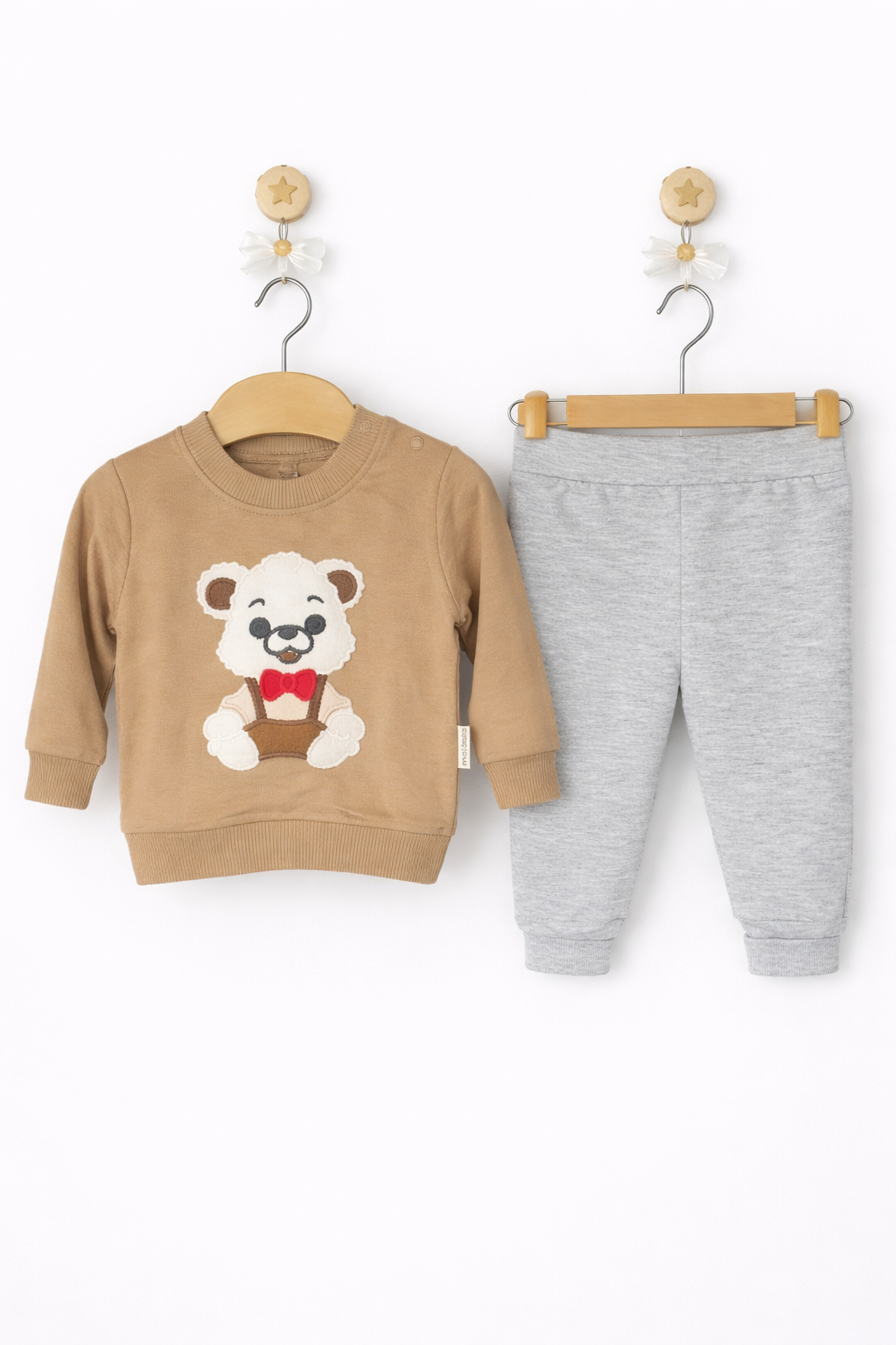 Set 2 piese băieți 1-12 luni– bluză și pantaloni, 100% bumbac