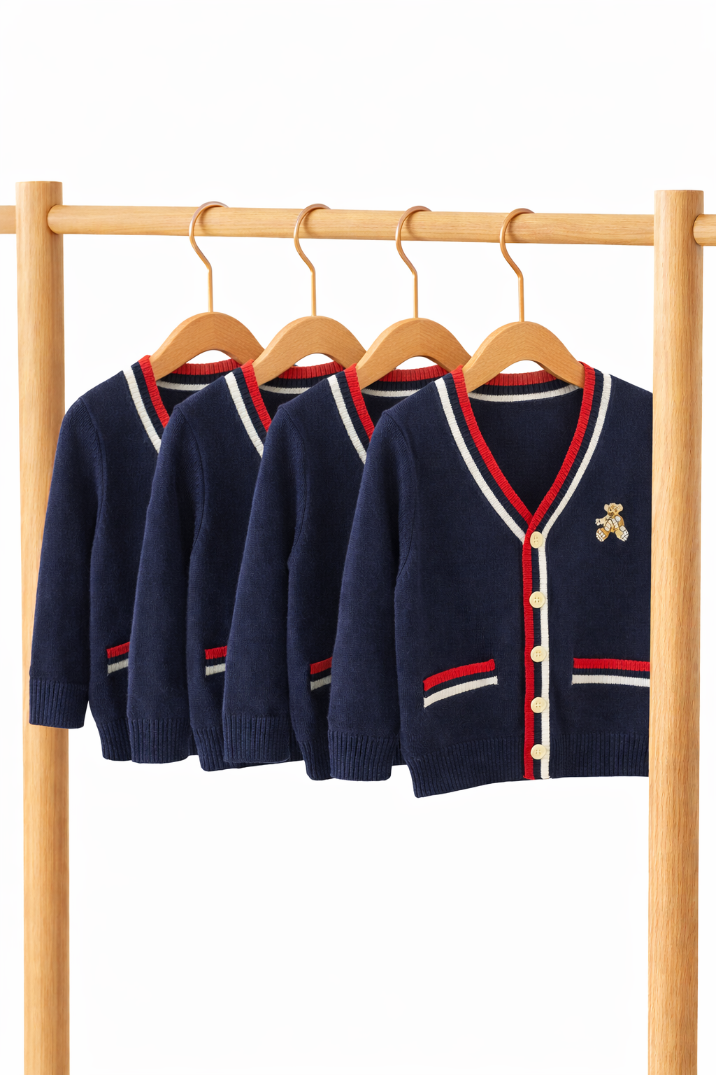 Pulover Premium cu Aplicație Ursuleț - Blue-Navy 80 cm - 120 cm