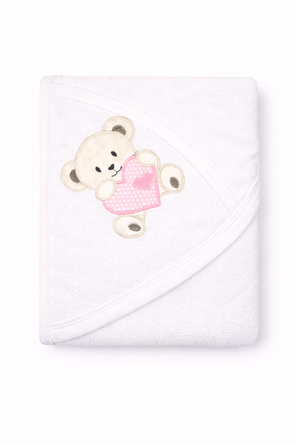 Set Prosop de Baie cu Glugă pentru Copii - Ursuleț Roz