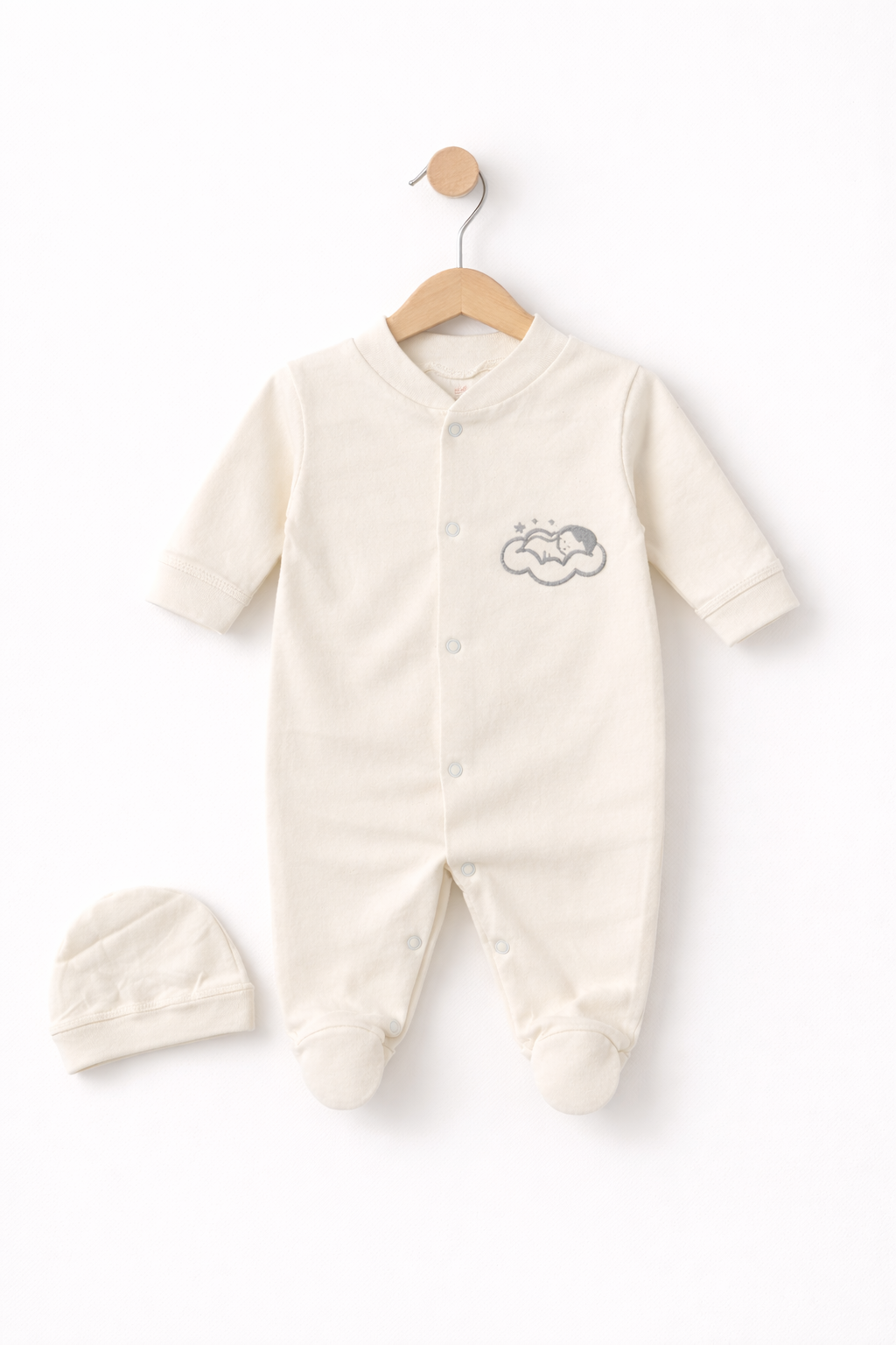 Set Salopetă și Căciuliță Unisex - Multicolor Bebe Nuage - 62 cm