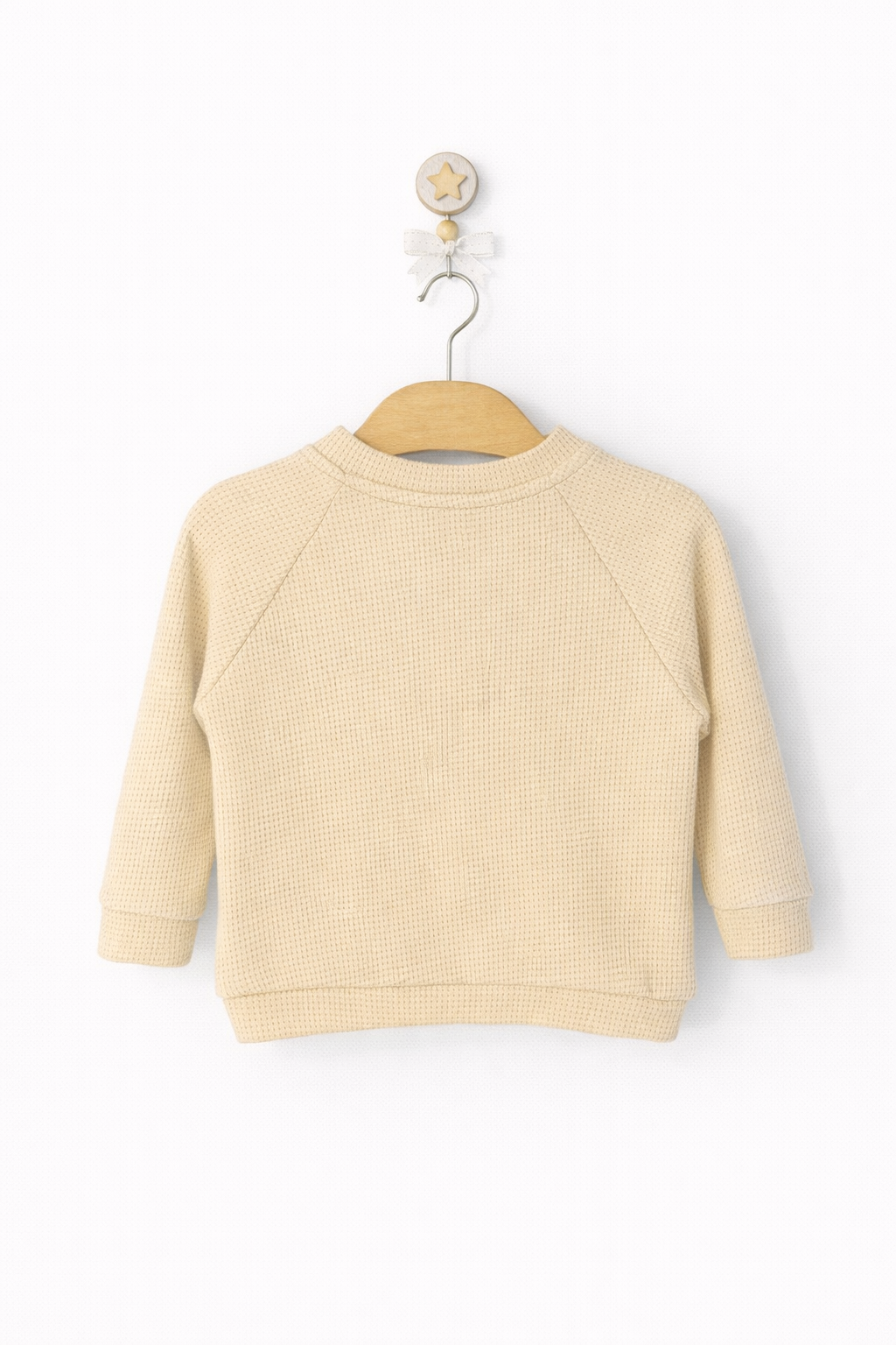 Set 2 piese fetite/baieti – bluză si pantaloni bej cu ursulet brodat