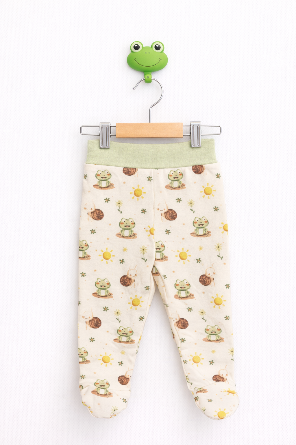 Set 5 piese pentru bebeluși 0-3 luni - 100% Bumbac - croak- Verde