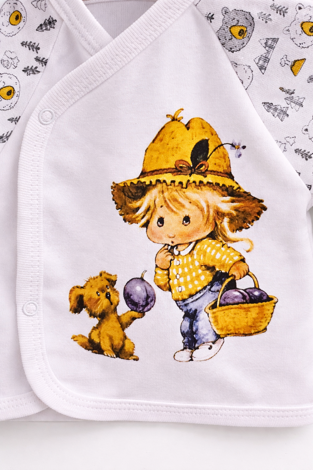 Set 3 Piese Nou Nascuti -Micutul Fermier - Bluzita, Pantaloni, Caciulita 62 cm