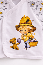 Set 3 Piese Nou Nascuti -Micutul Fermier - Bluzita, Pantaloni, Caciulita 62 cm