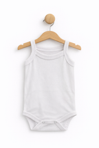 Body Alb cu Bretele - 100% Bumbac Fabricat în România