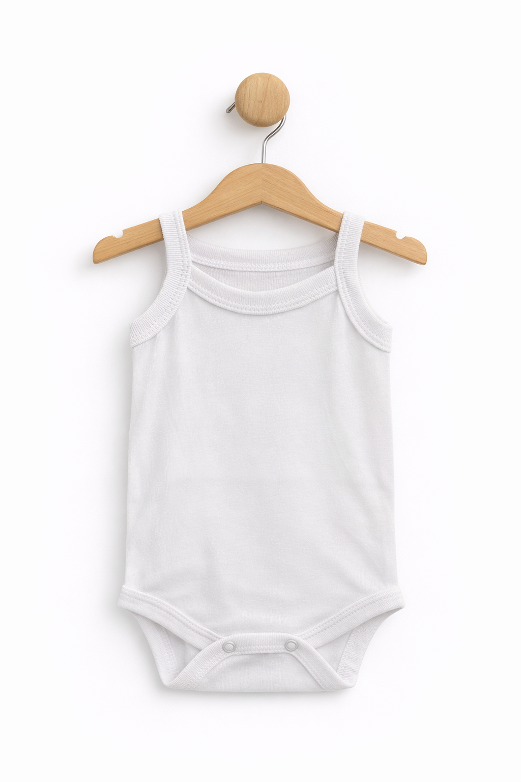 Body Alb cu Bretele - 100% Bumbac Fabricat în România