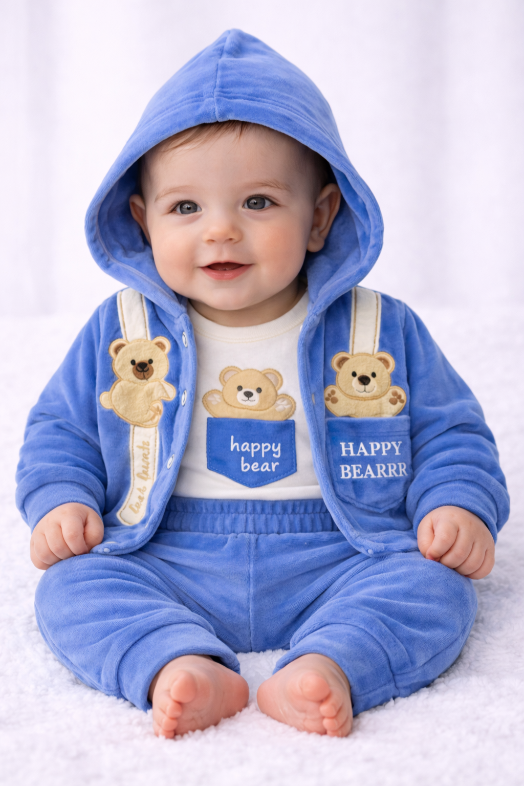 Set 3 piese pentru bebelusi - happy bear- 0-12 luni