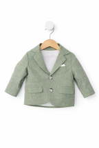 Costum Elegant Nobless - Verde Salvie cu Papion