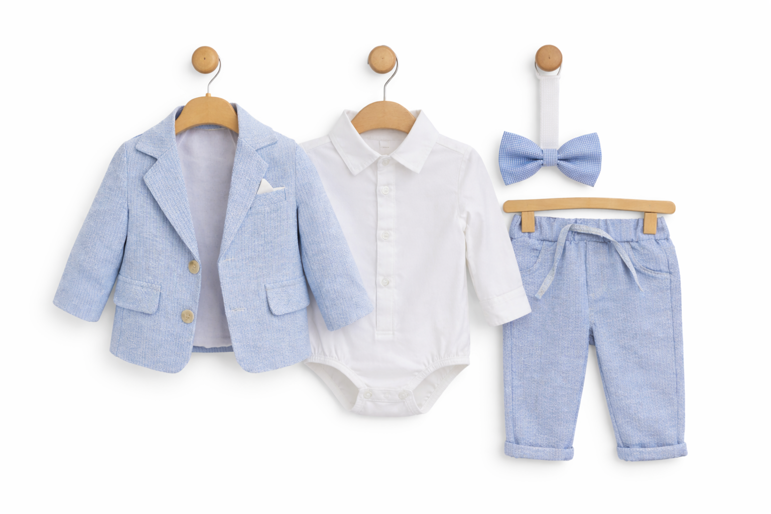 A. Costum Noblesse Baby Blue – Set 5 Piese Băieți Evenimente