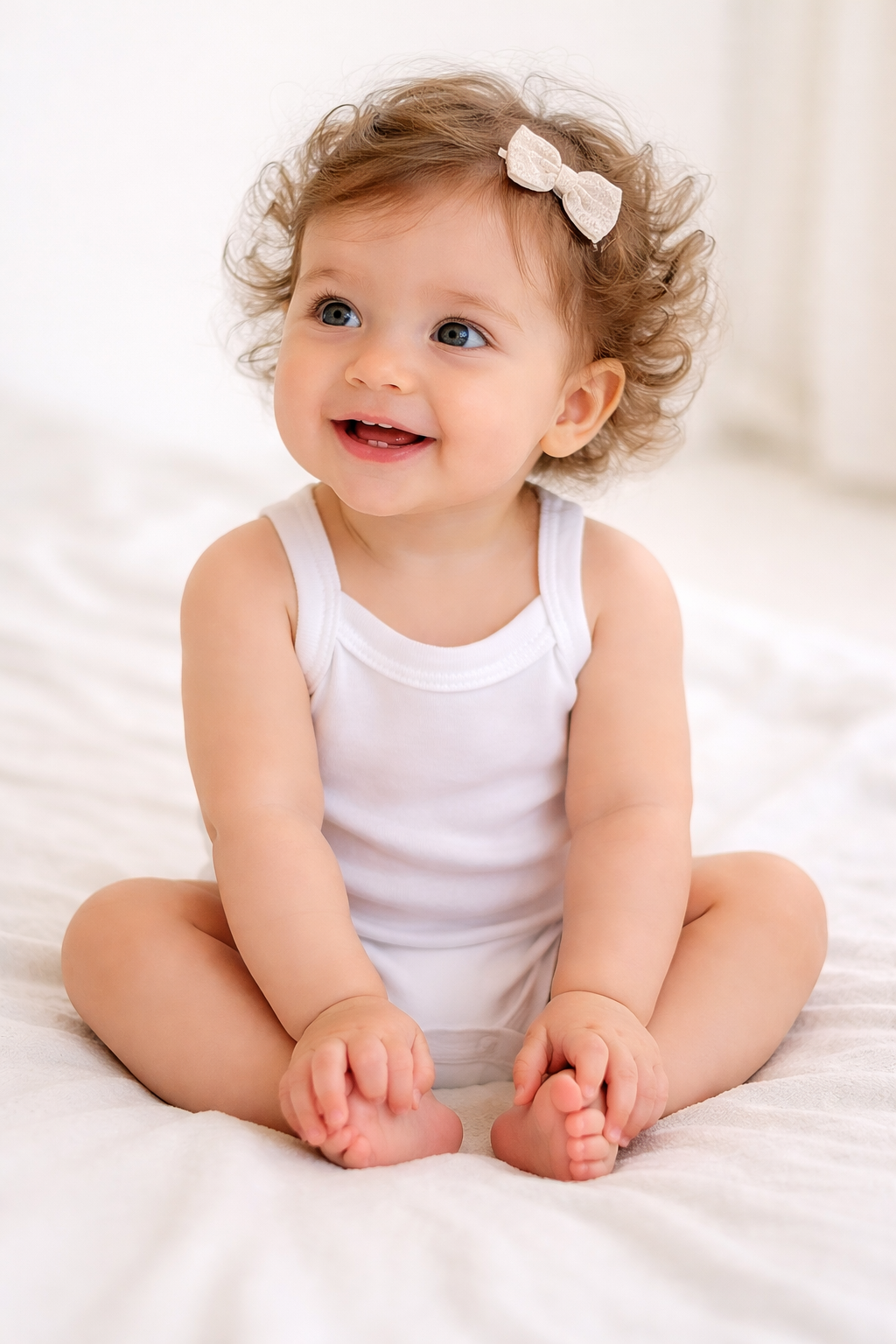 Body Alb cu Bretele - 100% Bumbac Fabricat în România